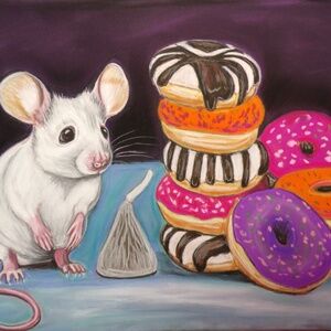Mouse with donuts  painting